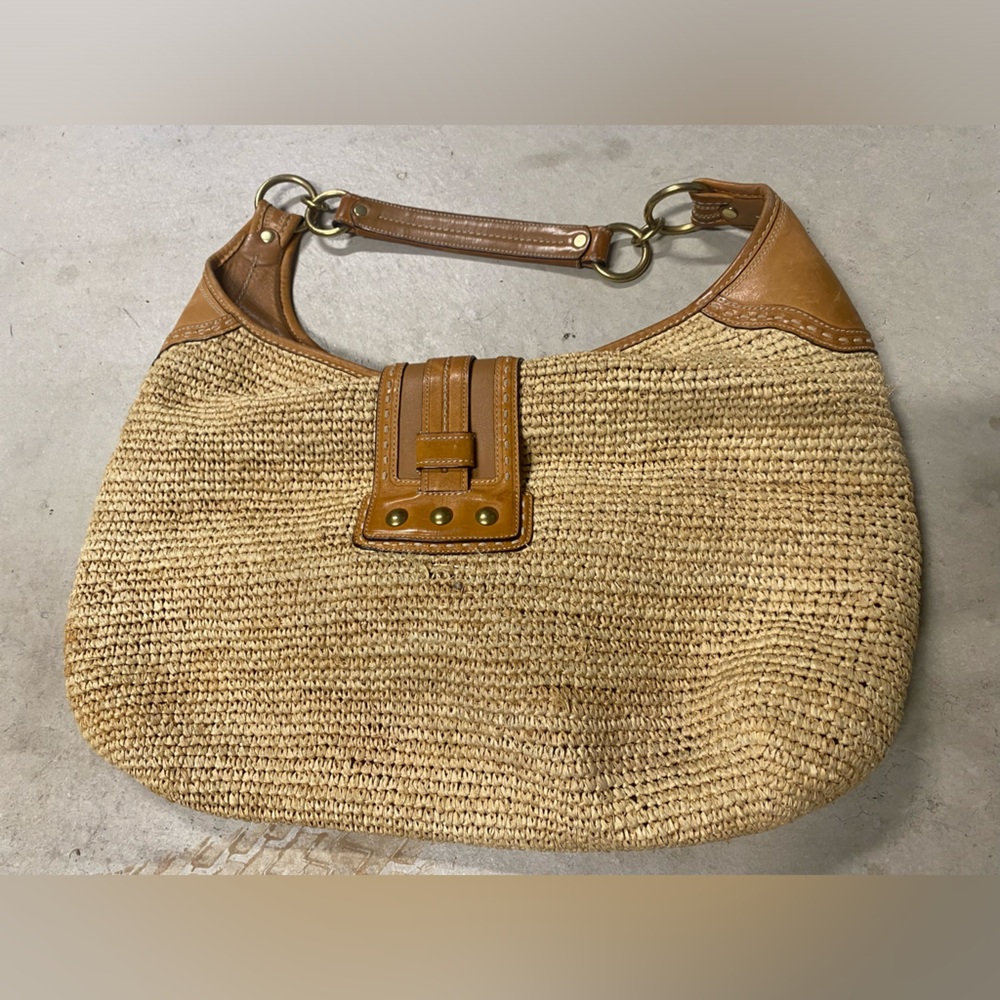 Coach Bleeker Millie Straw Hobo Tote Shoulder Bag F13374 Summer Vacation Resort - Picture 3 of 14